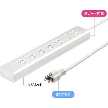 電源タップ_抜け止めシャッター サンワサプライ