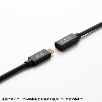 USB TypeC延長ケーブル_USB 5Gbps_PD100W対応 サンワサプライ