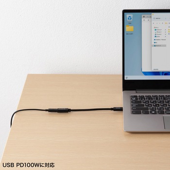 USB TypeC延長ケーブル_USB 5Gbps_PD100W対応 サンワサプライ