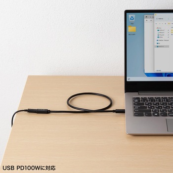 USB TypeC延長ケーブル_USB 5Gbps_PD100W対応 サンワサプライ