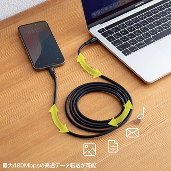 USB TypeCケーブル_USB2.0_PD240W対応 サンワサプライ