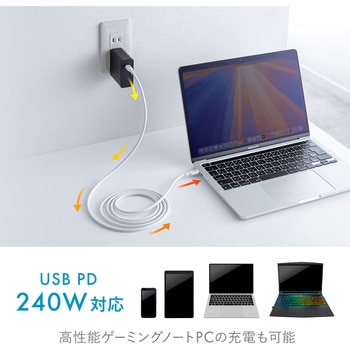 USB TypeCケーブル_USB2.0_PD240W対応 サンワサプライ