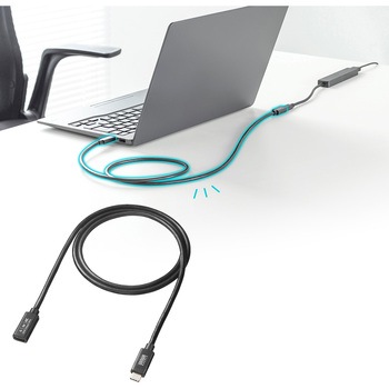 USB TypeC延長ケーブル_USB 5Gbps_PD100W対応 サンワサプライ