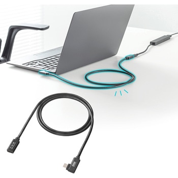 USB TypeC延長ケーブル_USB 5Gbps_PD100W対応 サンワサプライ