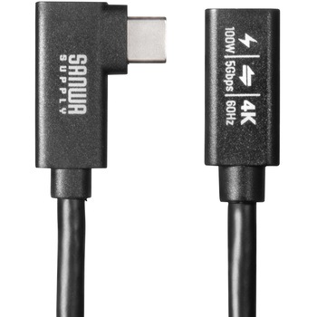 USB TypeC延長ケーブル_USB 5Gbps_PD100W対応 サンワサプライ