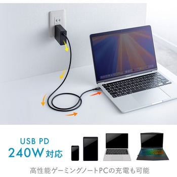 USB TypeCケーブル_USB2.0_PD240W対応 サンワサプライ