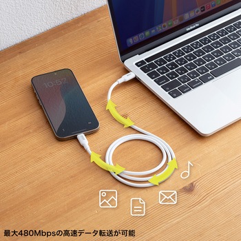 USB TypeCケーブル_USB2.0_PD240W対応 サンワサプライ