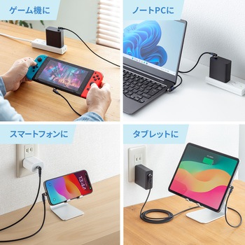 USB TypeCケーブル_USB2.0_回転 サンワサプライ