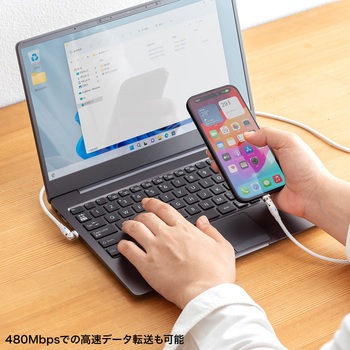 USB TypeCケーブル_USB2.0_回転 サンワサプライ