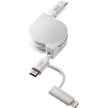 USB TypeCケーブル_USB2.0_Lightning変換アダプタ付き サンワサプライ