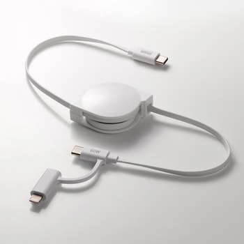 USB TypeCケーブル_USB2.0_Lightning変換アダプタ付き サンワサプライ