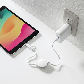 USB TypeCケーブル_USB2.0_Lightning変換アダプタ付き サンワサプライ