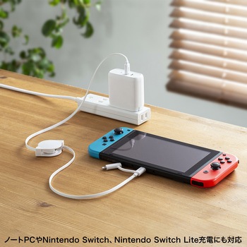 USB TypeCケーブル_USB2.0_Lightning変換アダプタ付き サンワサプライ