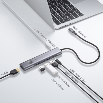 USBハブ_USB 5Gbps_HDMIポート付き サンワサプライ