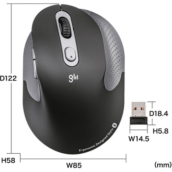 ブルーLEDマウス_Bluetooth 5.0/ワイヤレス_静音エルゴノミクス サンワサプライ