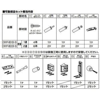 CW1P-BE1B BINOIE 内装ドア クローゼット折戸 金物セット 1セット ノダ 【通販モノタロウ】