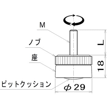 小型アジャスタ 滑り止め付 ラクテム