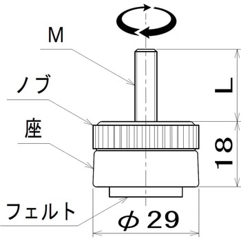 小型アジャスタ フェルト付 ラクテム