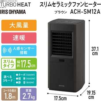 スリムセラミックファンヒーター 人感センサー付 アイリスオーヤマ