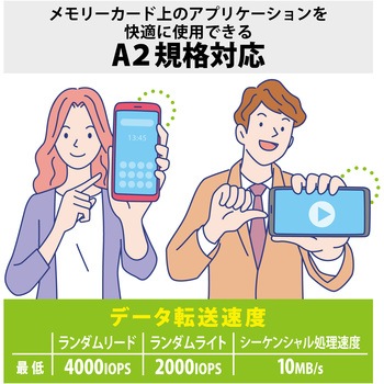 マイクロSDカード microSDXC Class10 UHS-I 90MB/s 防水(IPX7) データ復旧サービス 2年付 エレコム