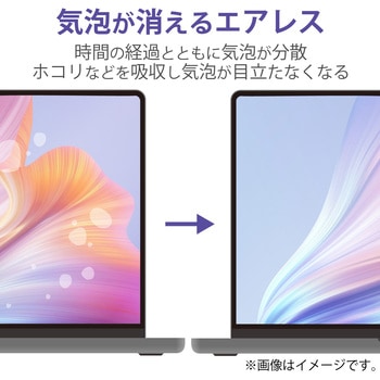 液晶保護フィルム MacBook Air 13.6インチ (M2 2022) 高光沢 指紋防止 抗菌 フィルター エレコム
