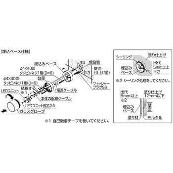グラスウォールライト用埋込ベース TOEX(LIXIL)