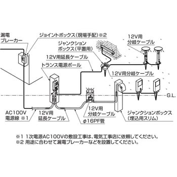 トランス電源内蔵ポール LIXIL(TOEX) ガーデンライト用オプション