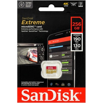 Sandisk Extreme マイクロSDカード 256GB 高速 4KPC/タブレット