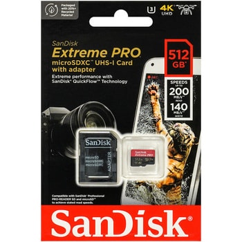 お買い得限定SALE送料無料 SanDisk microSDXCカード 512GB A2 U3 170MB/s Extreme PRO SDSQXCZ-512G-GN6MA 16GB