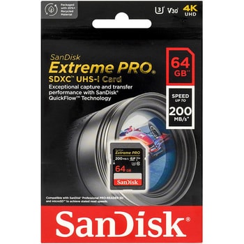 SDSDXXU-064G-GN4IN SDXCカード 64GB Extreme PRO UHS-1 U3 V30 