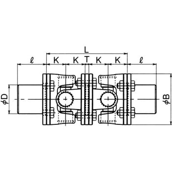 ユニバーサルジョイント(軸付) 軸付ジョイント ベアリングタイプKFD型 KFD-110 三好キカイ