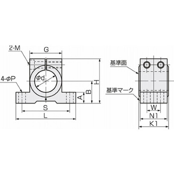 ベアリングホルダ ミヨシブロック UPW型(汎用型・割り締め) UPW-408 三好キカイ