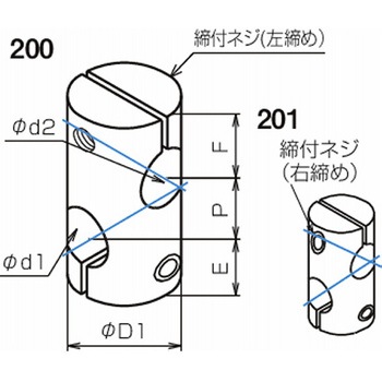 マルパイジョン(同径) クロス90°穴 100.200 P3-101 三好キカイ