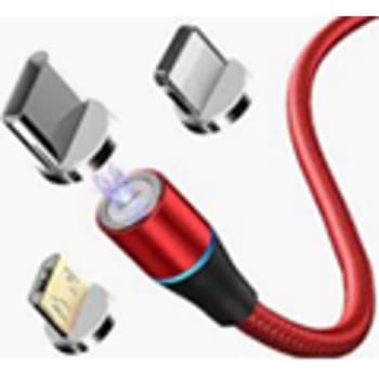 マグネット接続式 3in1スマートフォン用USBケーブル Type-A(2.0) MicroUSB Type-B+Type-C+Lightning用(1メートル) bitstrong