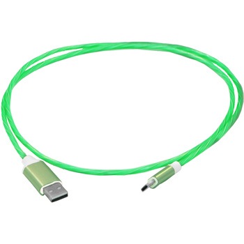 スマートフォン用USBケーブル Type-A to Type-C 発光緑 bitstrong