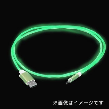 スマートフォン用USBケーブル Type-A to Type-C 発光緑 bitstrong