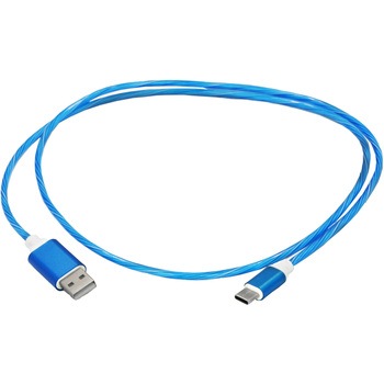 スマートフォン用USBケーブル Type-A to Type-C 発光青 bitstrong