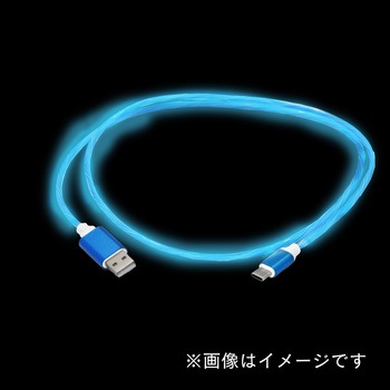 スマートフォン用USBケーブル Type-A to Type-C 発光青 bitstrong
