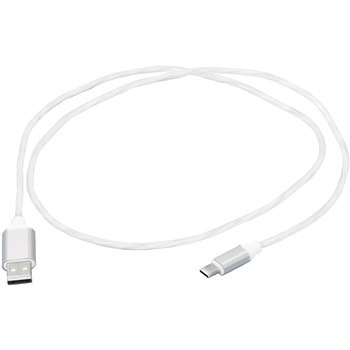 スマートフォン用USBケーブル Type-A to Type-C 発光白 bitstrong