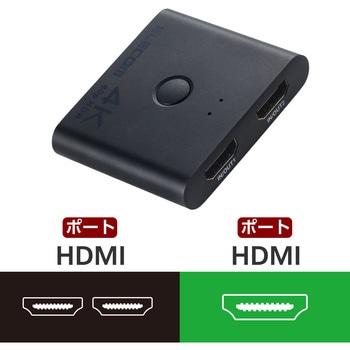 HDMI切替器 分配器 2入力1出力/1入力2出力 双方向切替 セレクター 4K 60Hz HDMI2.0b 手動 切り替え器 エレコム