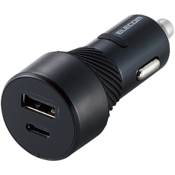 シガーソケット カーチャージャー 27W(5V/5.4A) 2ポート USB Type-C×1 USB A×1 抜け防止 ブラック エレコム