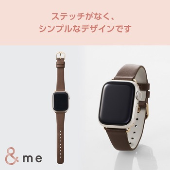 アップルウォッチバンド SE 第2世代/第1世代 Series9/8/7/6/5/4/3/2/1 (41 40 38mm) レザー ベルト スリム エレコム