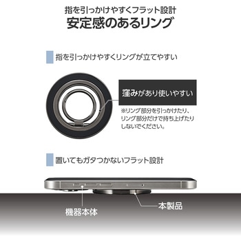 スマホリング マグネット 360度回転 リング 着脱可能 スマホスタンド 機能 角度調整可 ワイヤレス充電可 エレコム