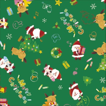 包装紙10枚ロール クリスマス柄 半才判 包装部(ササガワ)