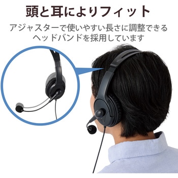ヘッドホン ヘッドセット マイク付き 有線 Φ3.5mm4極ミニプラグ オーバーヘッドタイプ ミュートスイッチ付き 無指向性 テレワーク WEB会議 オンライン授業 ブラック エレコム