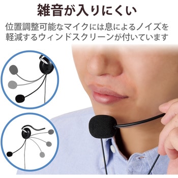ヘッドホン ヘッドセット マイク付き 有線 Φ3.5mm3極ミニプラグ ネックバンドタイプ ミュートスイッチ付き 無指向性 【 Windows 等対応 】 ステレオ テレワーク WEB会議 オンライン授業 ブラック エレコム