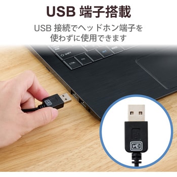 HS-NB03SUBK ヘッドホン ヘッドセット USB 無指向性 マイク付き 有線