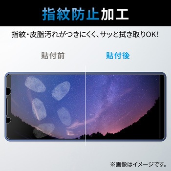 Xperia 5 IV (SO-54C/SOG09) ガラスフィルム 高透明 ブルーライトカット 強化ガラス 表面硬度10H 指紋防止 エレコム