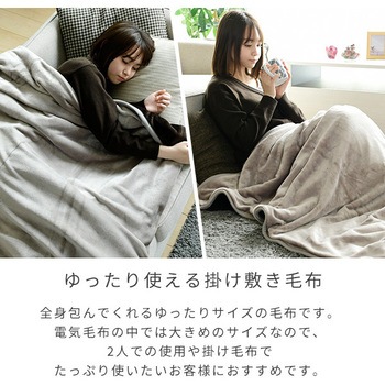 YKSG-F42(GG/BR) フランネル電気毛布「寝る消臭元」 1枚 YAMAZEN(山善