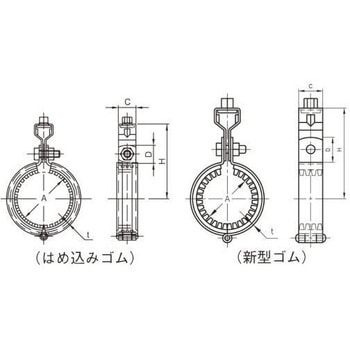 防振CL吊ロック付10tゴム アカギ